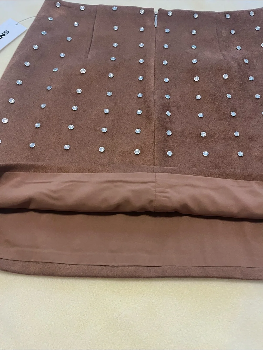 DKNY Jeans Brown Embellished Mini Skirt